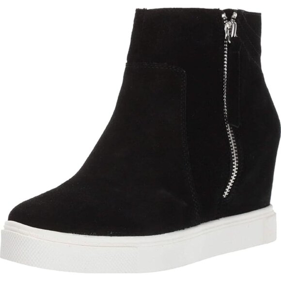 Size 9 M Steve‎ Madden Saidi Suede Wedge Sneakers Shoes Bootie Zippers Ankle - Picture 1 of 11